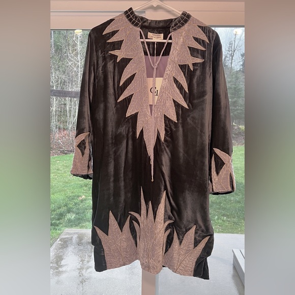 Chasing Unicorns silk and velvet tunic mini dress - Picture 8 of 11
